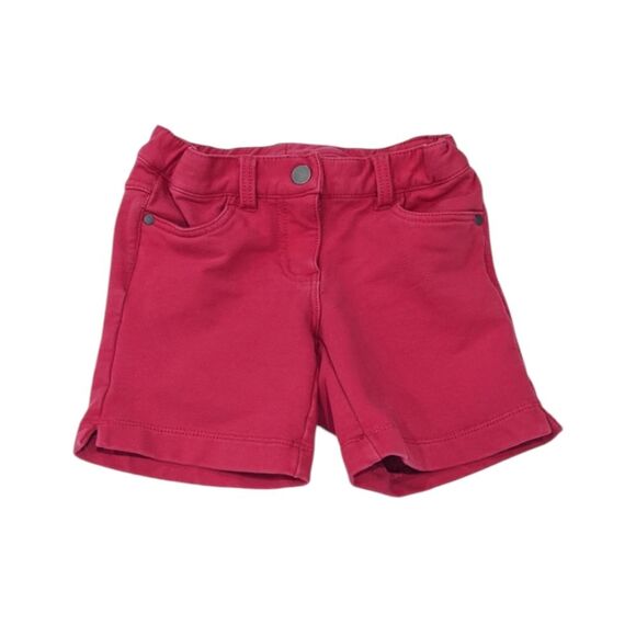 Hanna Anderson Red Knit Denim Shorts Spring Summer Patriotic Cotton Girls Size 4 - Picture 2 of 5